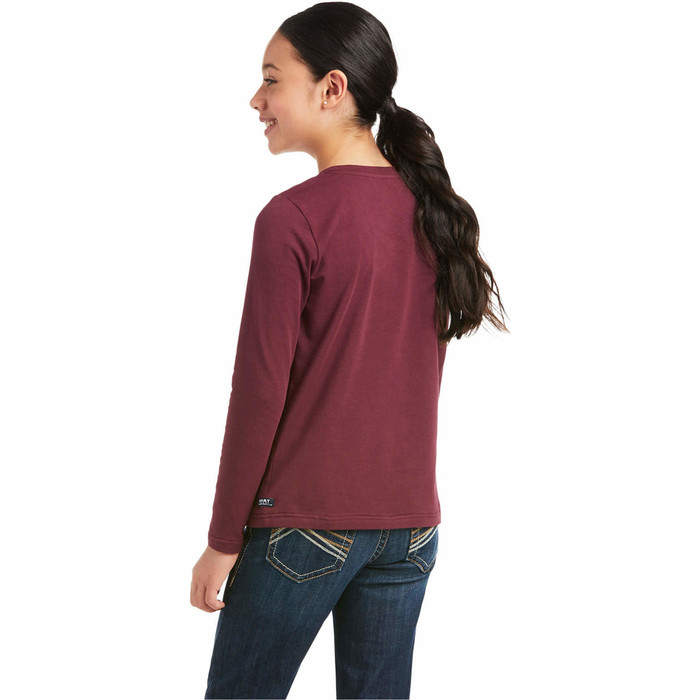 2021 Ariat Youth Flower Crown Long Sleeve T-Shirt 10037351 - Windsor Wine